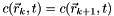 \[ c(\vec r_k, t) = c(\vec r_{k+1}, t) \quad \]